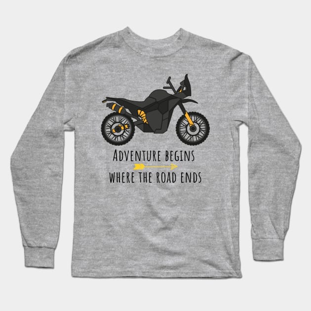 Adventure Begins Where The Road Ends Long Sleeve T-Shirt by WeStarDust